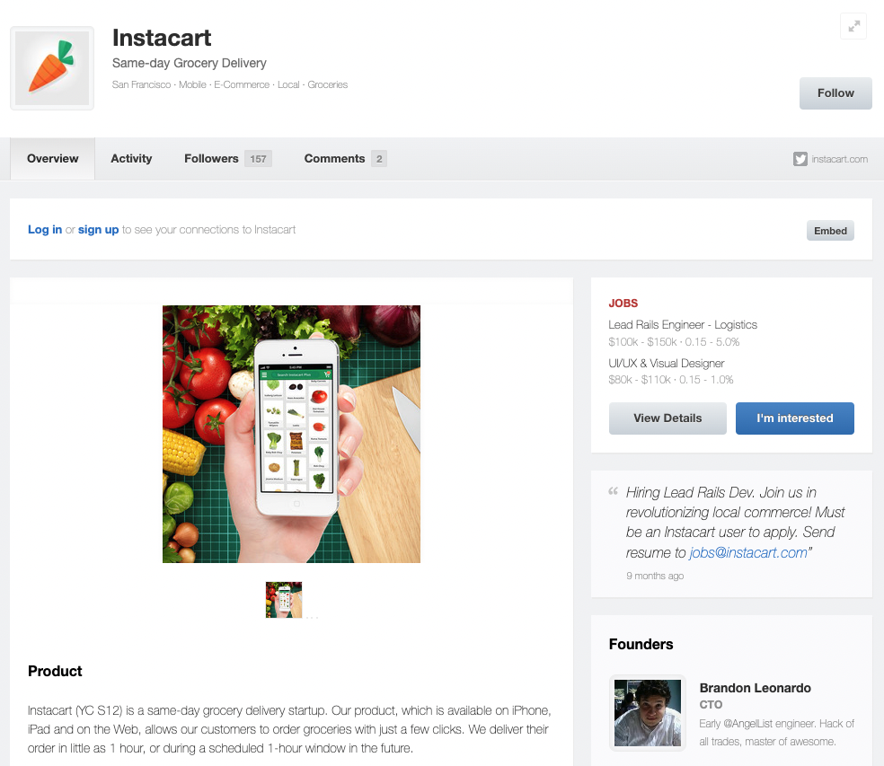 Instacart offered high equity in early job postings